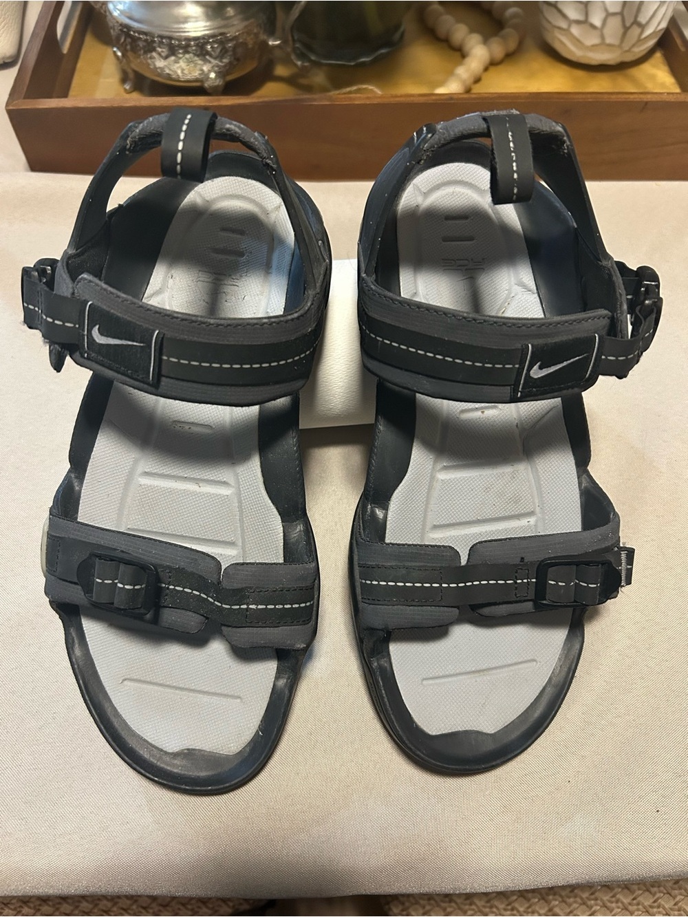 Nike Black and women’s Gray Outdoor Sport Sandals